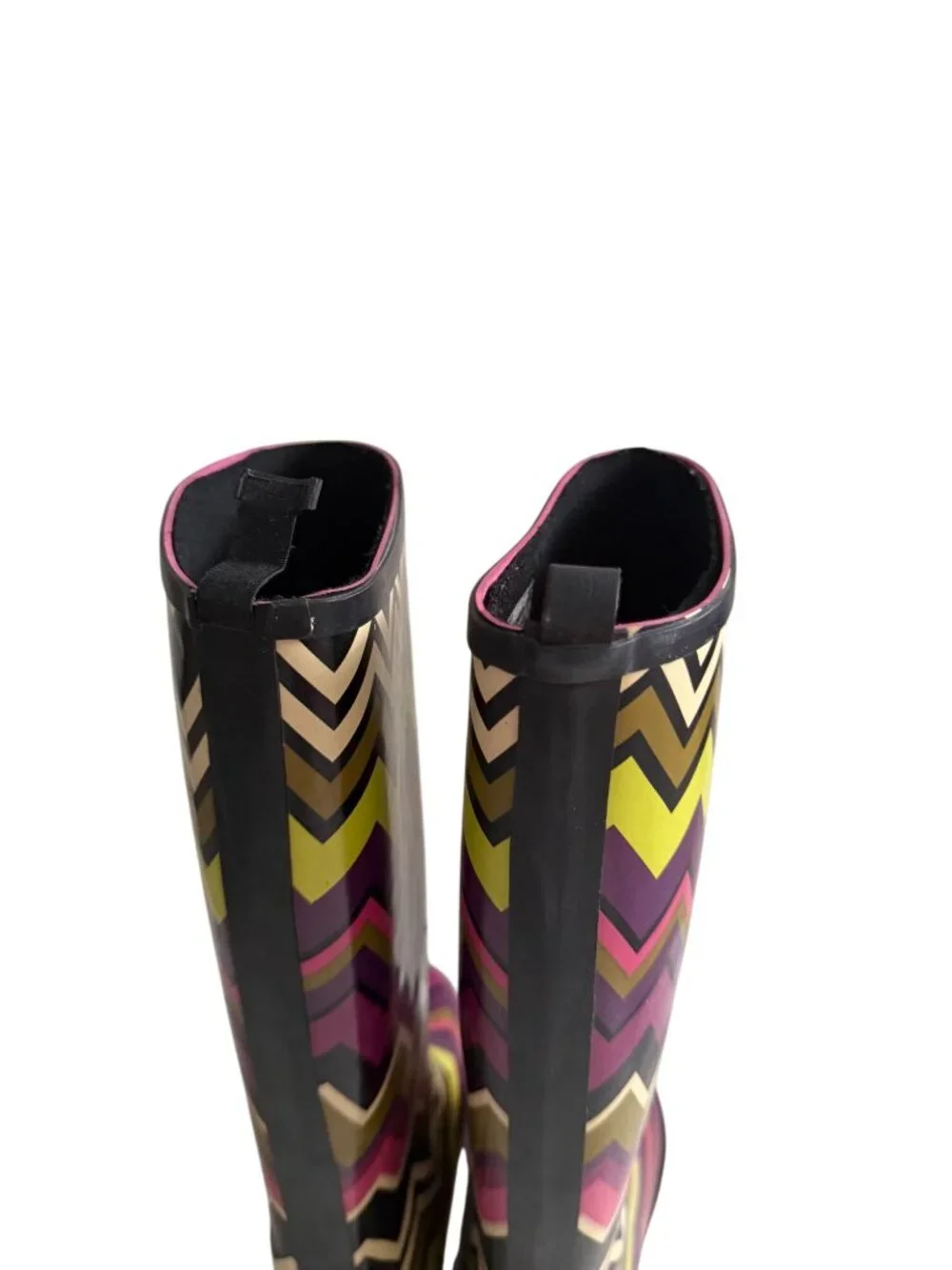 MISSONI Girls Striped Chevron Signature Rain Boots Size 2